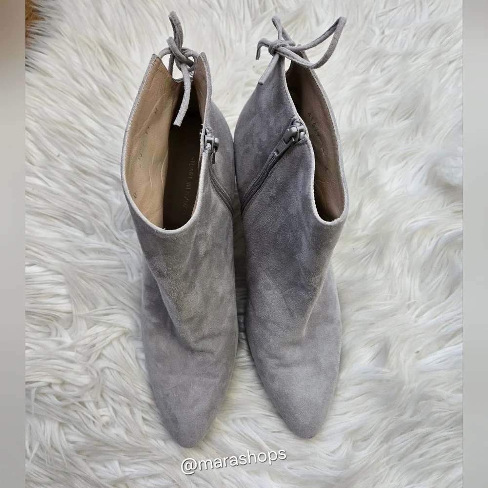 Stuart Weitzman Gardiner Gray Suede Ankle Boot